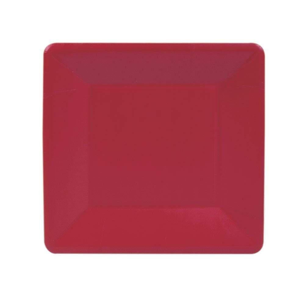 Red Square Paper Salad & Dessert Plates